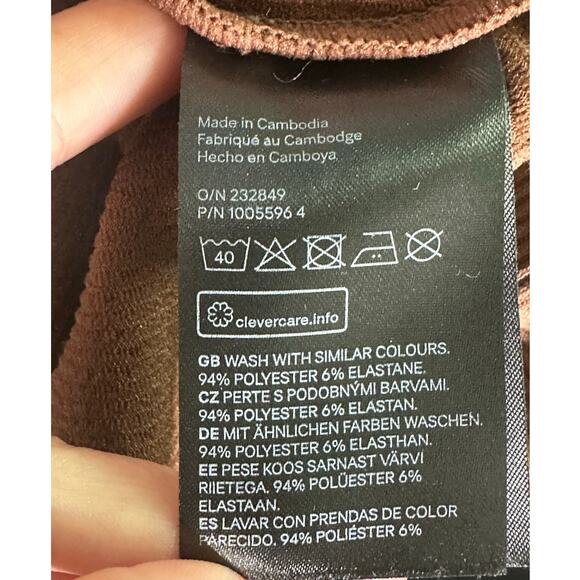 H&M brown long sleeves crop top size Small - Picture 4 of 15